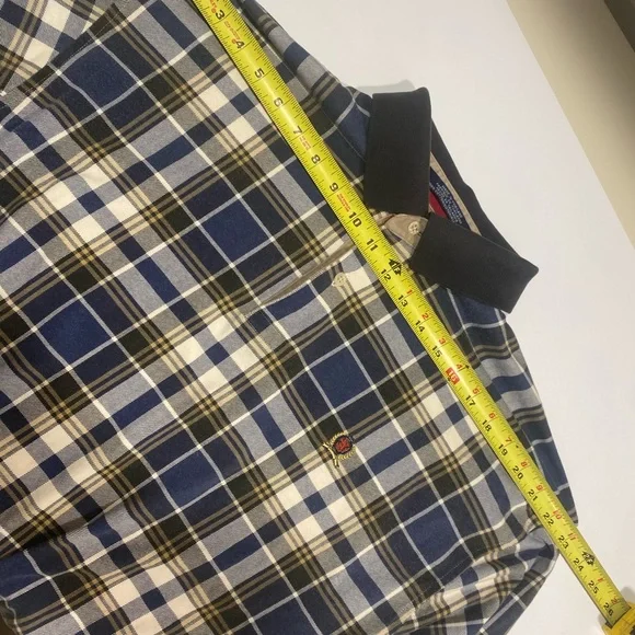 🎉2/$30 Tommy Hilfiger Vintage Plaid LongSleeve Polo Shirt Men's Large Pullover - Picture 12 of 14
